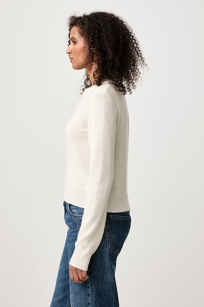 S Logo sweter z kaszmirem damski Sporty & Rich WS11185327WH06 beżowy