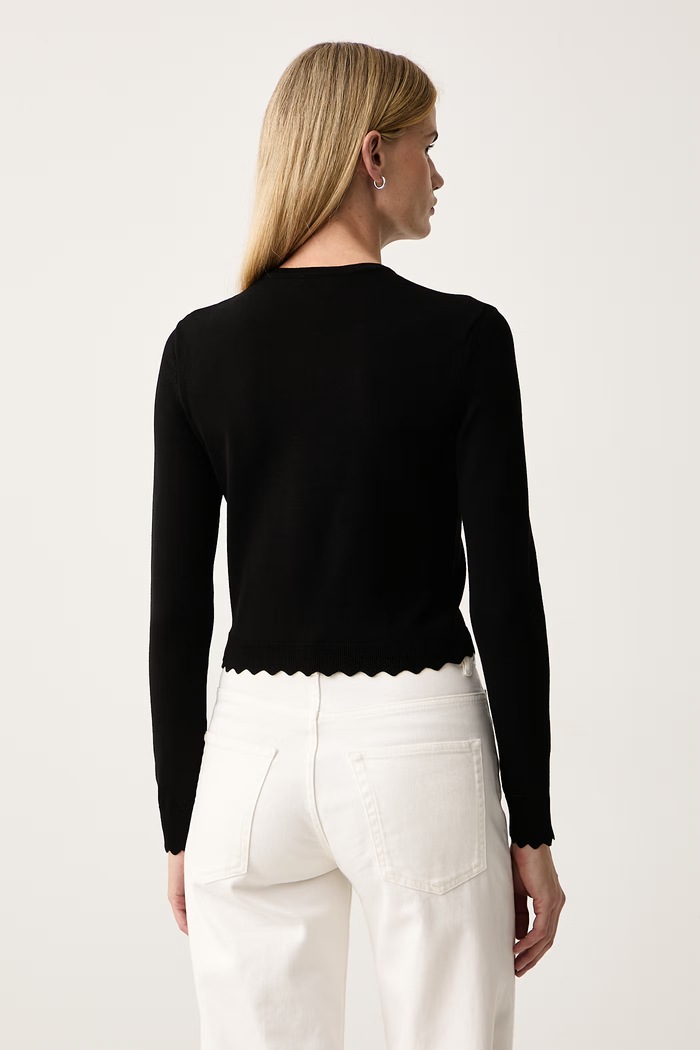 Odzież Le Privé Kardigan damski z wiskozą JULINE CARDIGAN NOIR LP00738 czarny