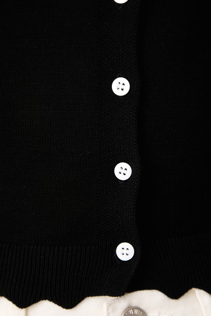 Kardigan damski z wiskozą JULINE CARDIGAN NOIR Le Privé czarny LP00738