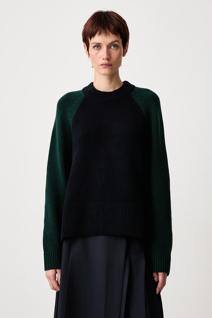 Barbour X PAUL SMITH sweter z wełną damski granatowy LKN1865NY73