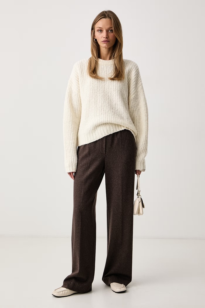 MICHAEL Michael Kors Sweter damski z wełną MF661JSML1 beżowy AW26