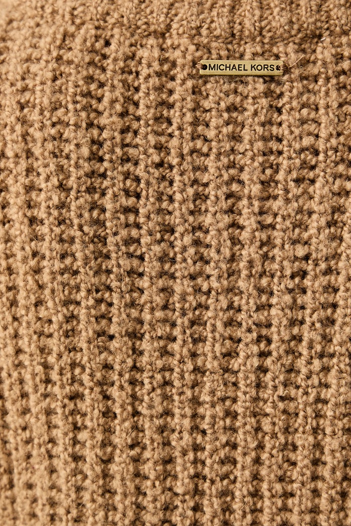 Sweter damski z wełną MICHAEL Michael Kors brązowy MF661JSML1