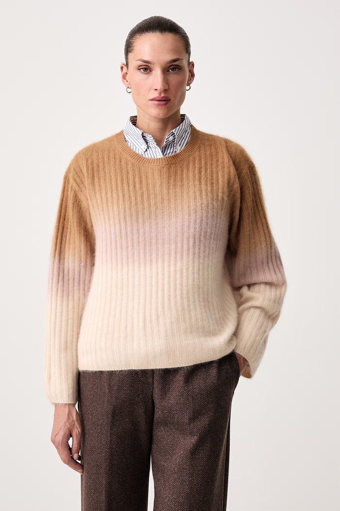 rag & bone Sweter damski wełniany Jane beżowy RG0O26F6MCA