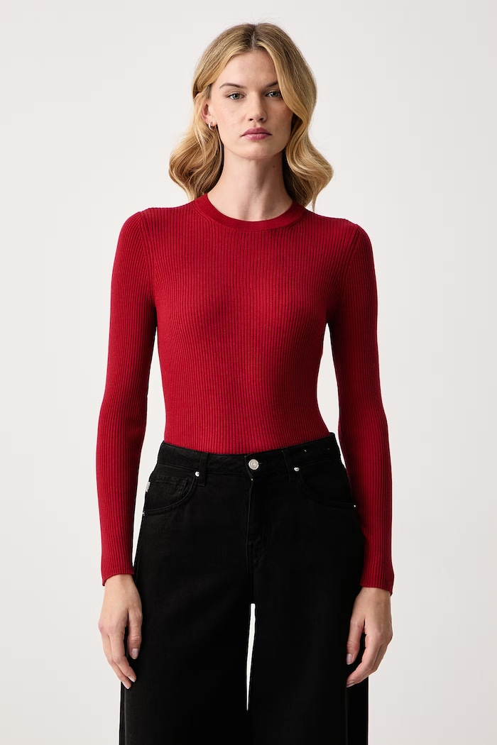 Isabelle Blanche Sweter damski wełniany czerwony IS26FW.M236.F012