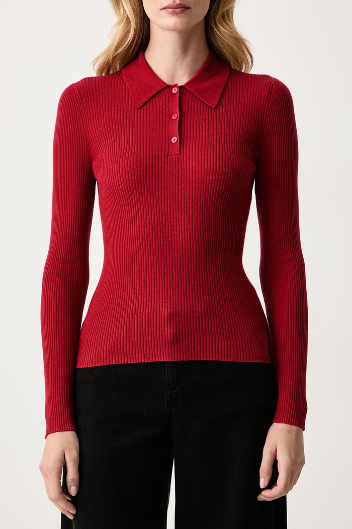 Sweter damski wełniany Isabelle Blanche IS26FW.M237.F012 czerwony