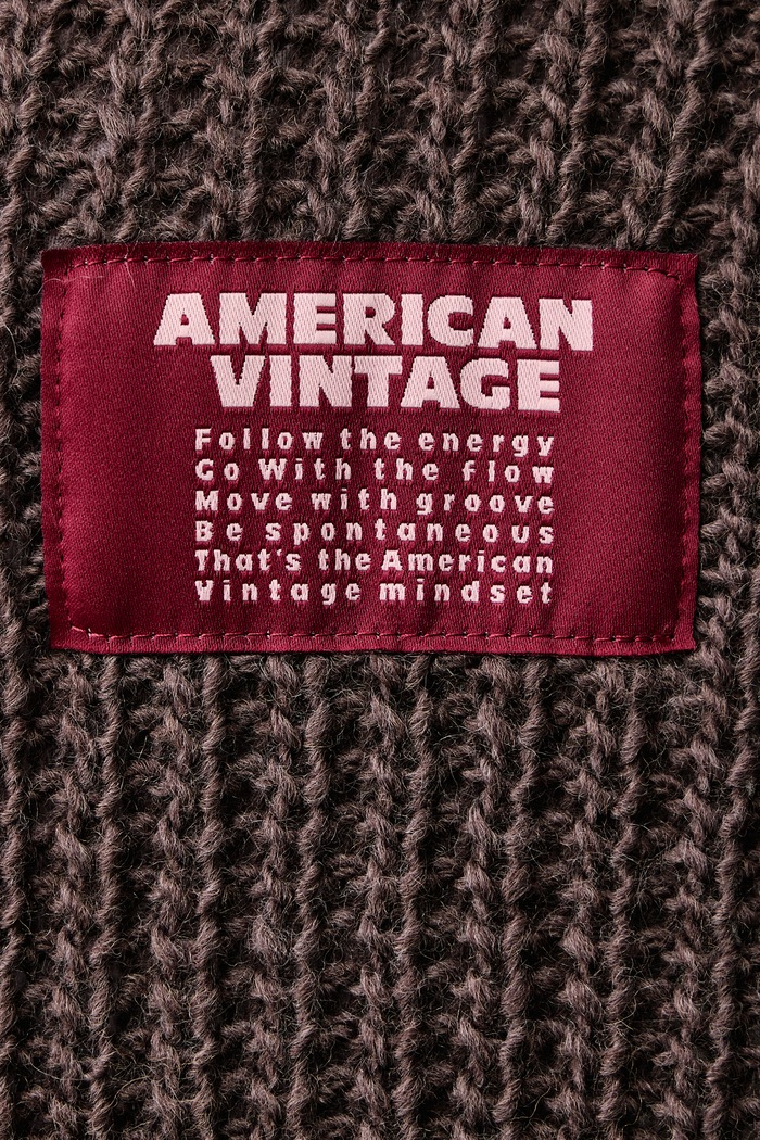Kardigan damski z wełną CYROW American Vintage brązowy CYR19A