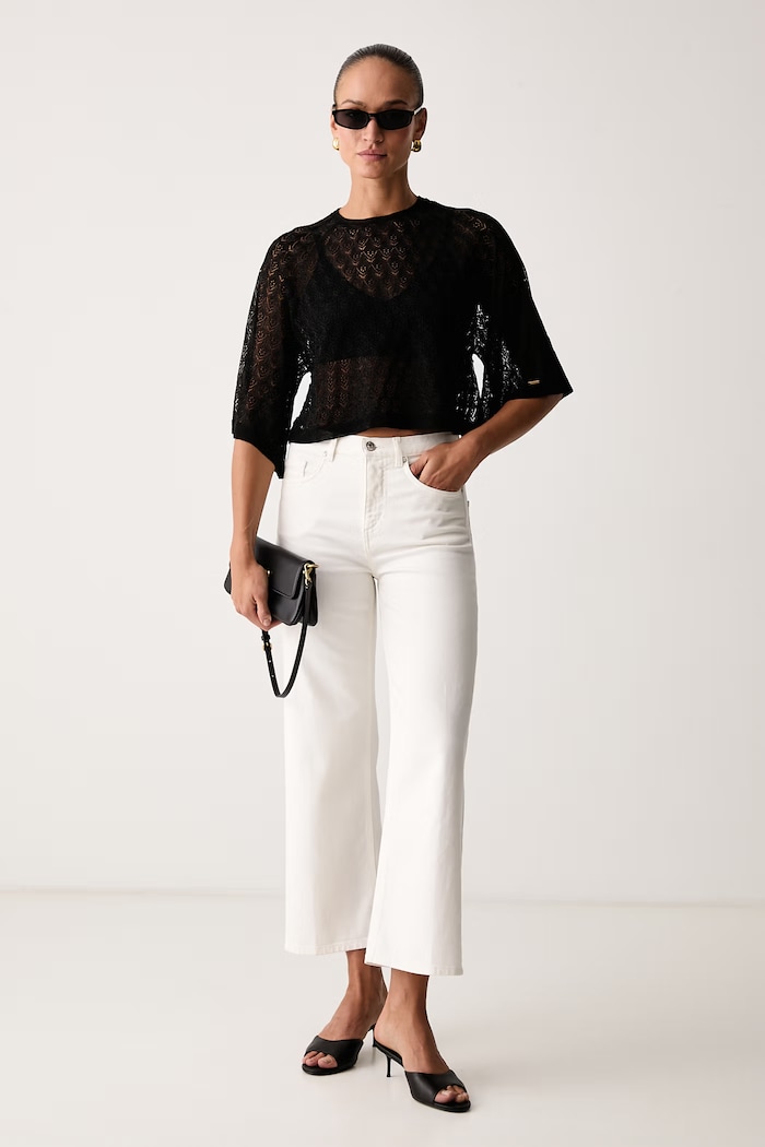 Twinset Bluzka damska z wiskozą 262TP3Q31 czarny AW26