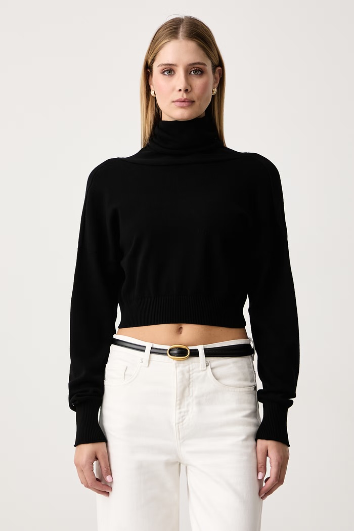 Twinset Sweter damski z wiskozą czarny 262TP3Q13