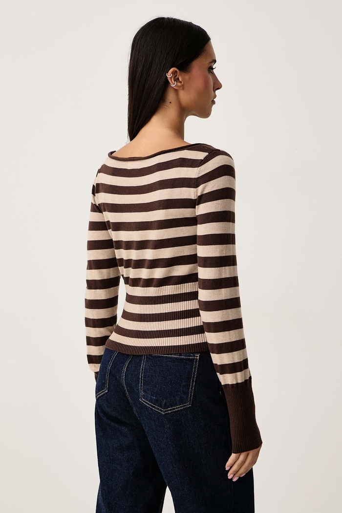 Odzież Guess Jeans Sweter damski z dodatkiem wełny W6BR66.Z1616 brązowy