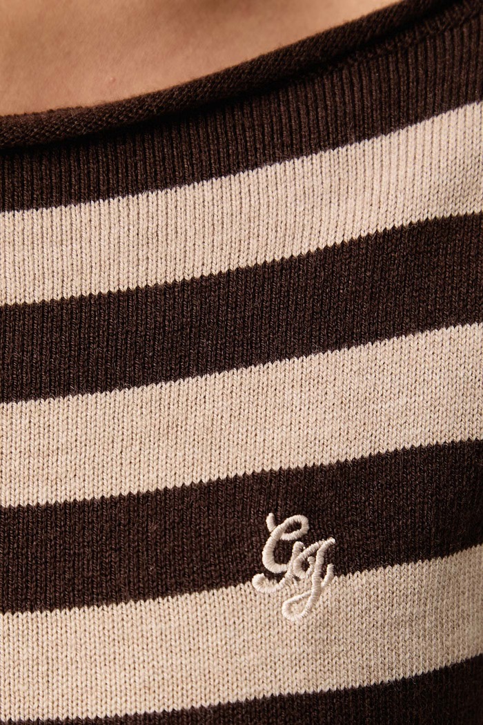 Sweter damski z dodatkiem wełny Guess Jeans brązowy W6BR66.Z1616