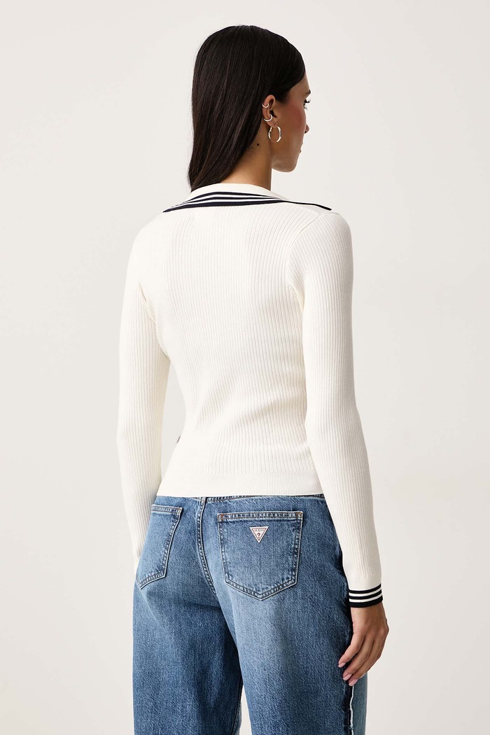 Odzież Guess Jeans Sweter damski z wiskozy W6BR16.Z1261 beżowy