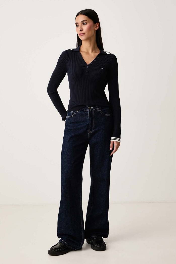 Guess Jeans Sweter damski z wiskozą W6BR16.Z1261 granatowy AW26