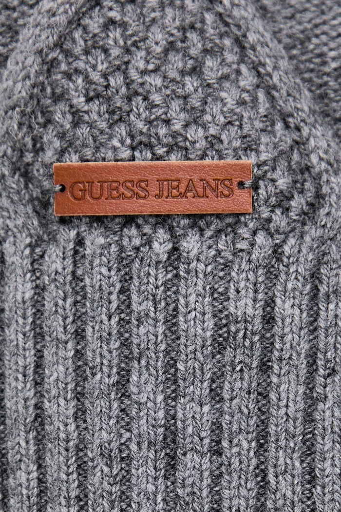 Sweter damski z dodatkiem wełny Guess Jeans szary W6BR15.Z1260