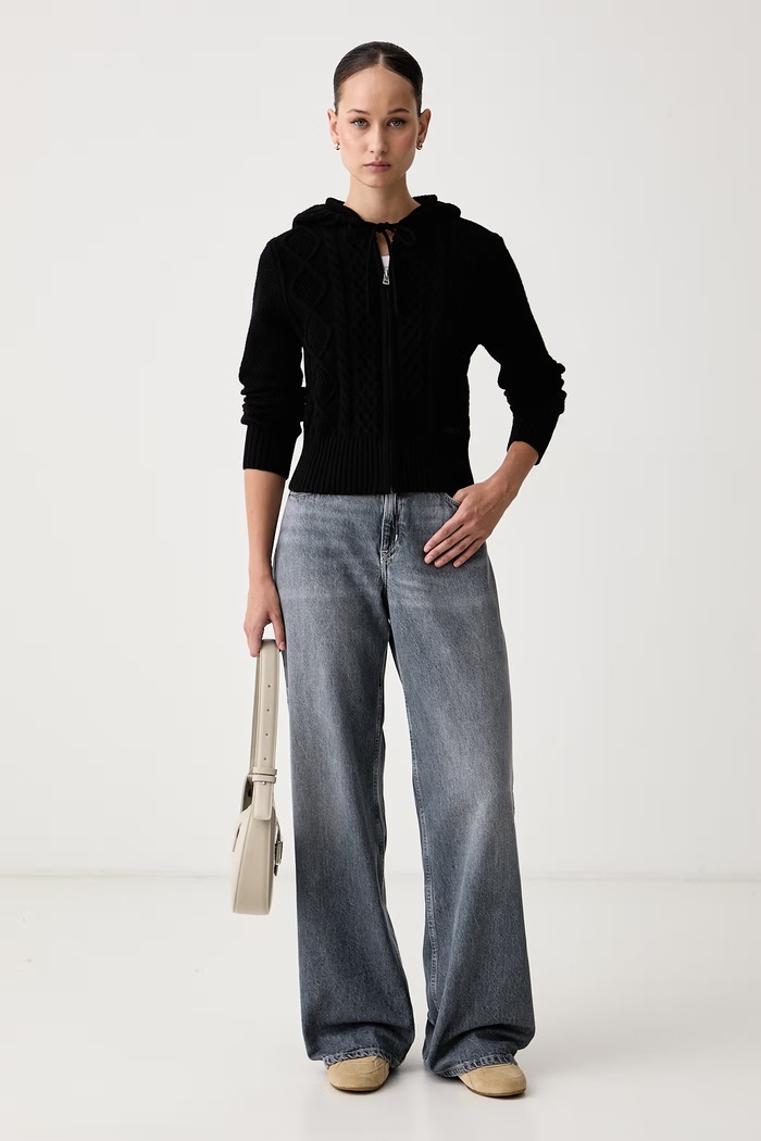 Guess Jeans Kardigán dámsky s prímesou vlny W6BR13.Z1256 čierna AW26