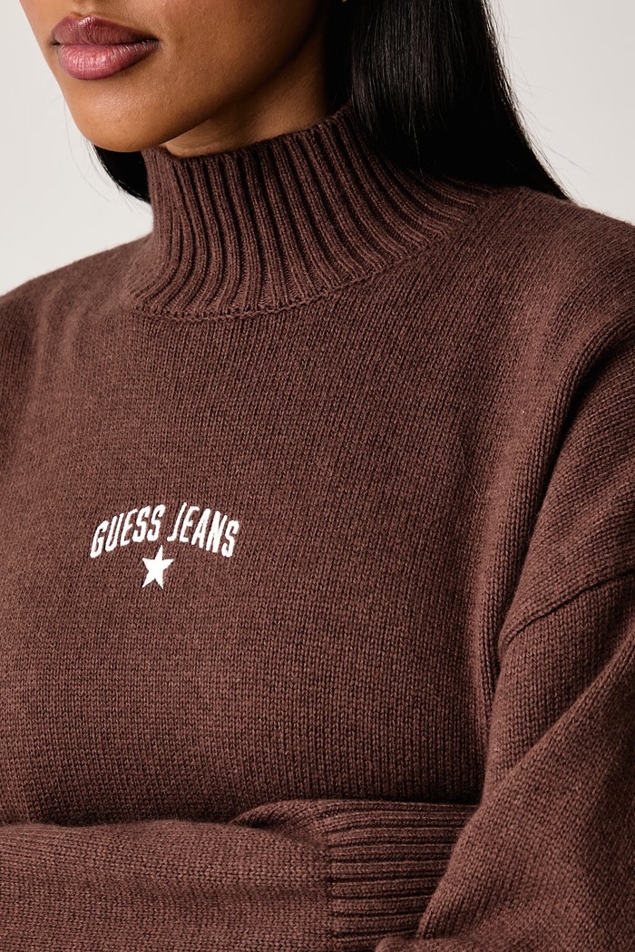 Poludolčevita za žene s dodatkom vune Guess Jeans W6BR09.Z1252 smeđa