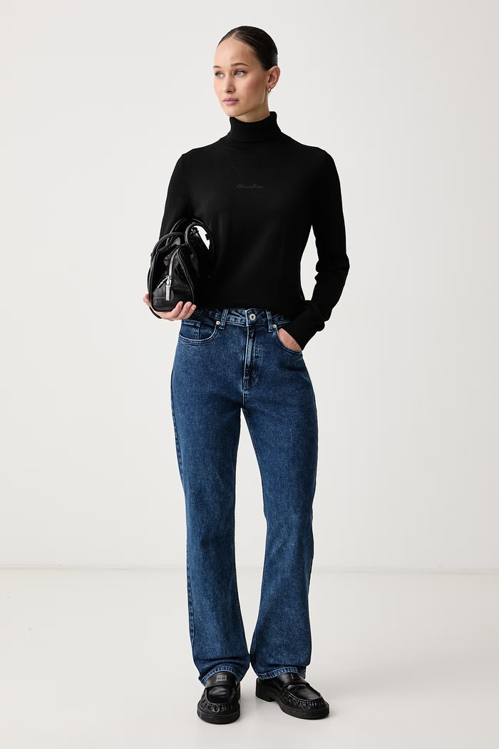 Guess Jeans Гольф жіночий з додаванням шовку W6BR03.Z1246 чорний AW26