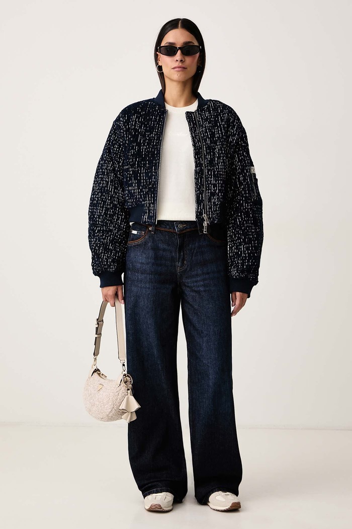 Guess Jeans Sweter damski z dodatkiem wełny W6BR01.Z1244 beżowy AW26
