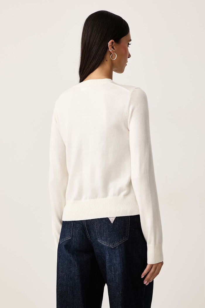 Odzież Guess Jeans Sweter damski z dodatkiem wełny W6BR01.Z1244 beżowy
