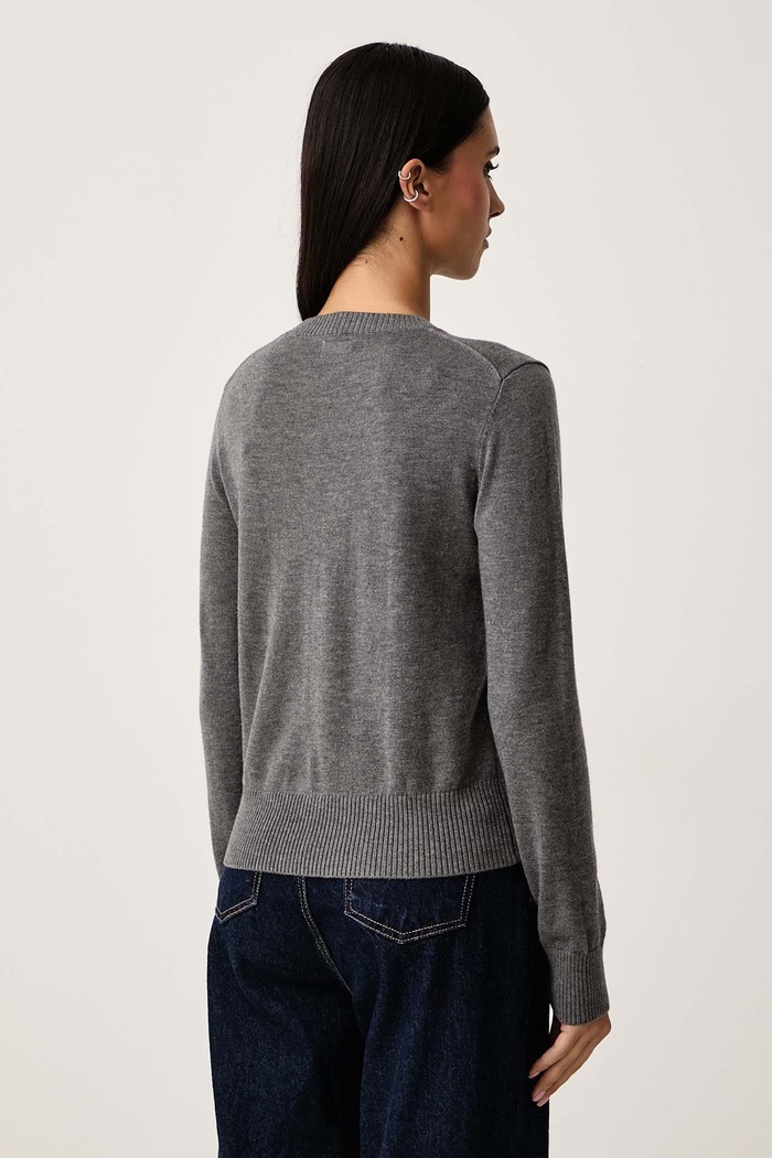 Odzież Guess Jeans Sweter damski z dodatkiem wełny W6BR01.Z1244 szary