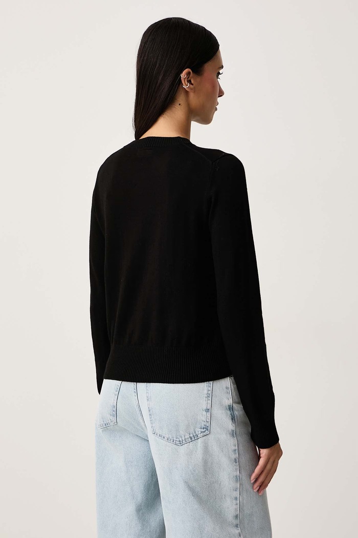 Odzież Guess Jeans Sweter damski z dodatkiem wełny W6BR01.Z1244 czarny