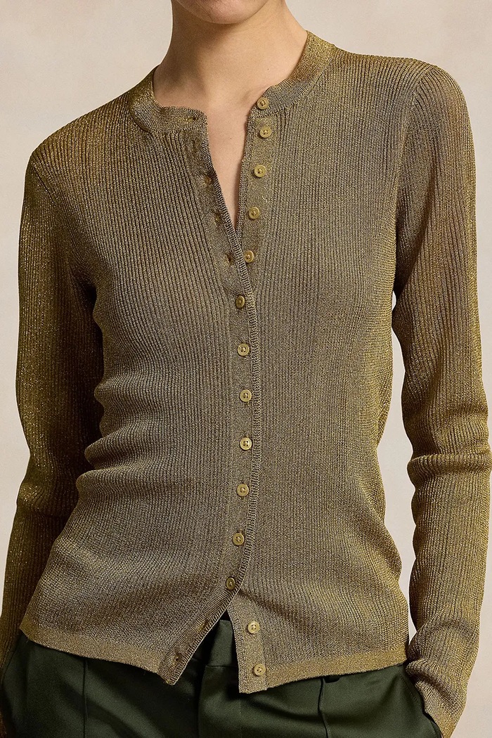 Kardigan damski Polo Ralph Lauren 211B31281 złoty