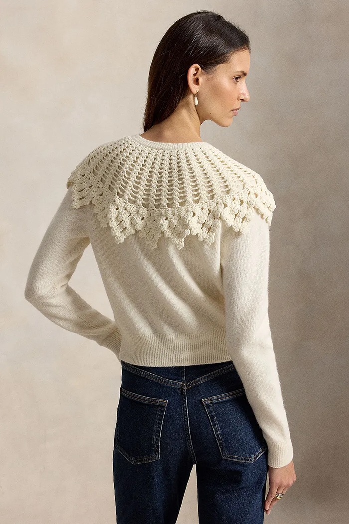 Polo Ralph Lauren Kardigan damski z wełną 211B23920 beżowy AW26