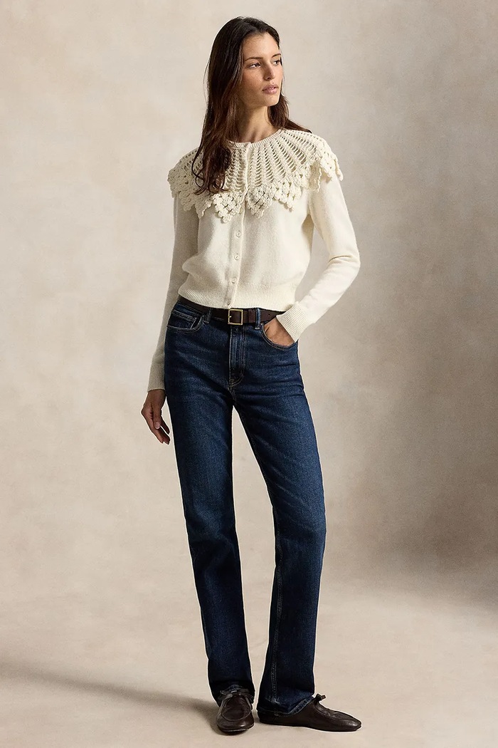 Odzież Polo Ralph Lauren Kardigan damski z wełną 211B23920 beżowy