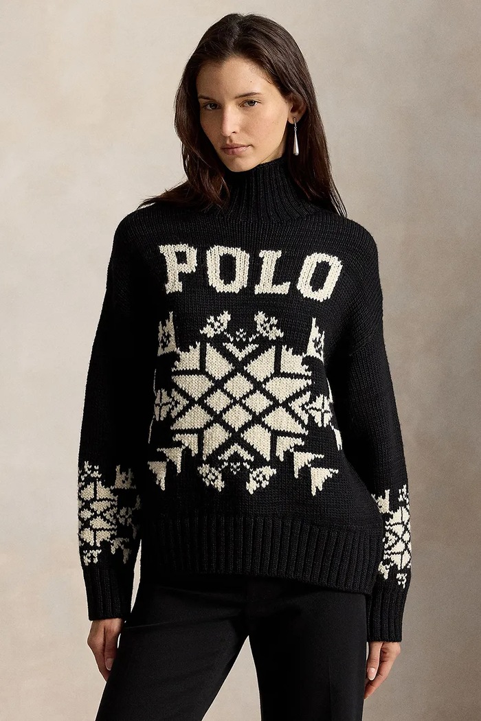 Polo Ralph Lauren Sweter wełniany damski czarny 211B23923