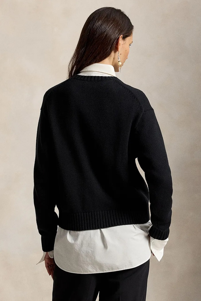 Polo Ralph Lauren Sweter damski bawełniany 211B23918 czarny AW26
