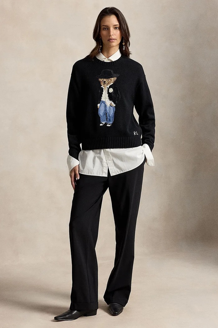Odzież Polo Ralph Lauren Sweter damski bawełniany 211B23918 czarny