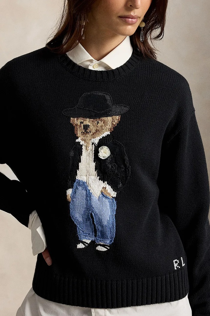 Sweter damski bawełniany Polo Ralph Lauren 211B23918 czarny