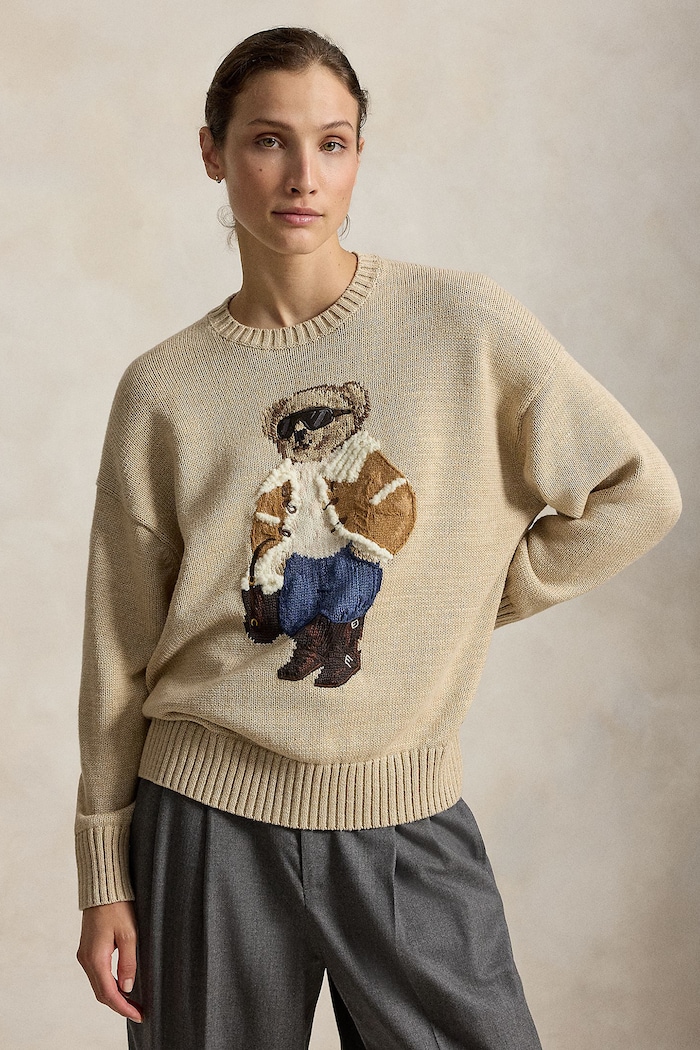 Polo Ralph Lauren Sweter damski z dodatkiem wełny i kaszmiru beżowy 211B23917
