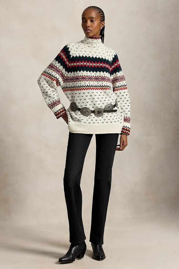 Odzież Polo Ralph Lauren Sweter damski z wełną 211B23912 beżowy
