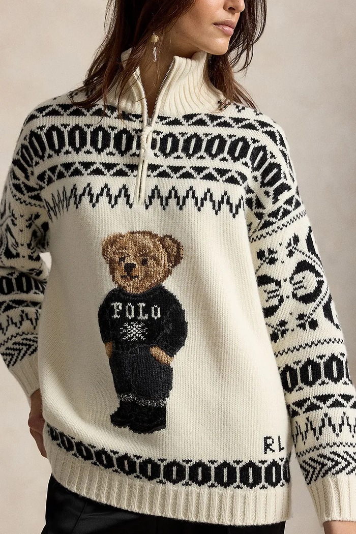Sweter damski wełniany Polo Ralph Lauren 211B23908 beżowy