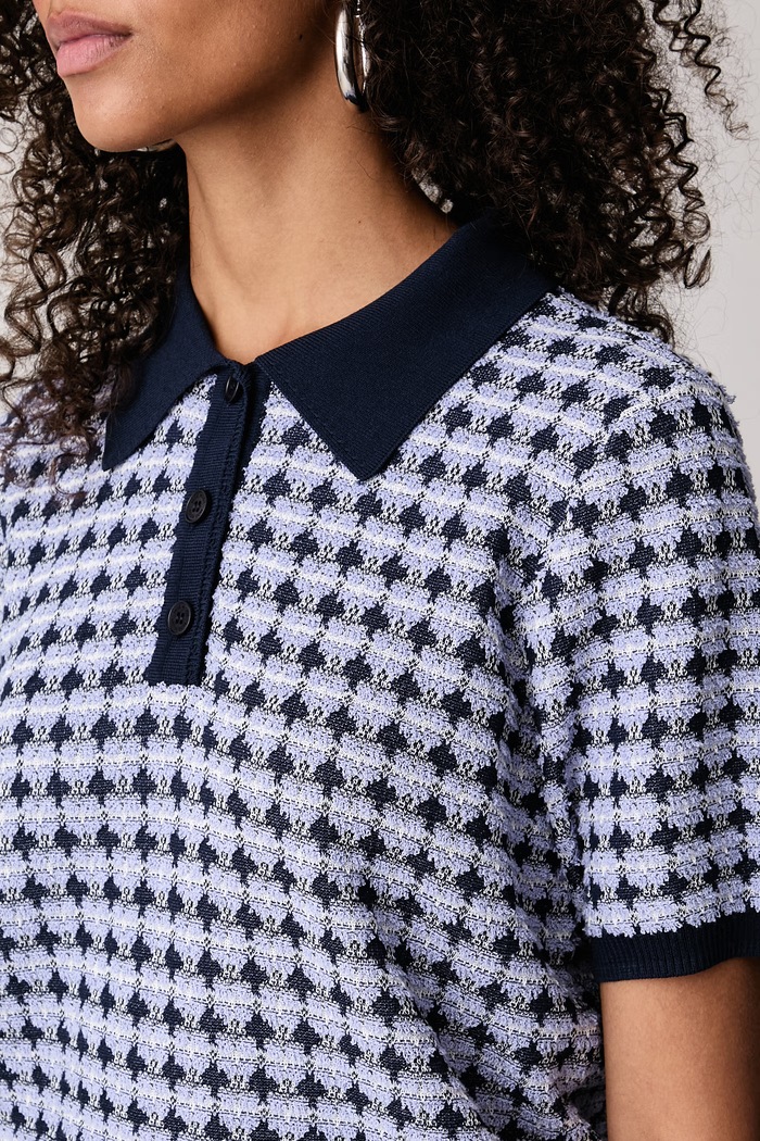 Sweter z krótkim rękawem damski z bawełną Mos Mosh 181920 fioletowy