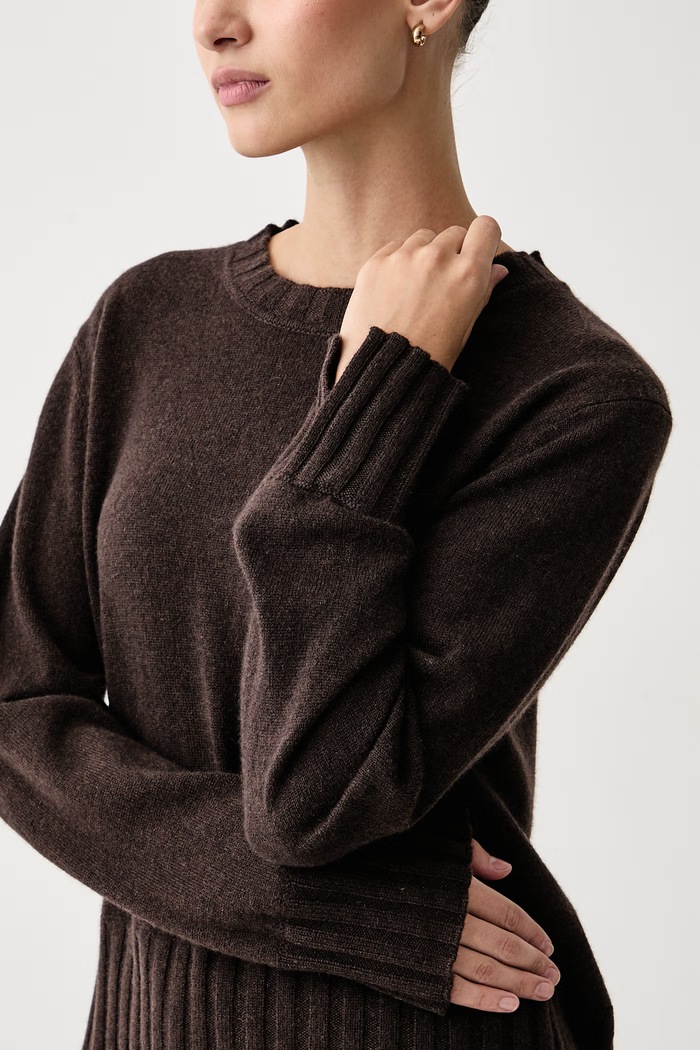 Sweter damski kaszmirowy Mos Mosh 181780 brązowy