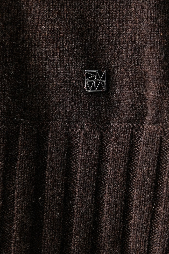 Sweter damski kaszmirowy Mos Mosh brązowy 181780