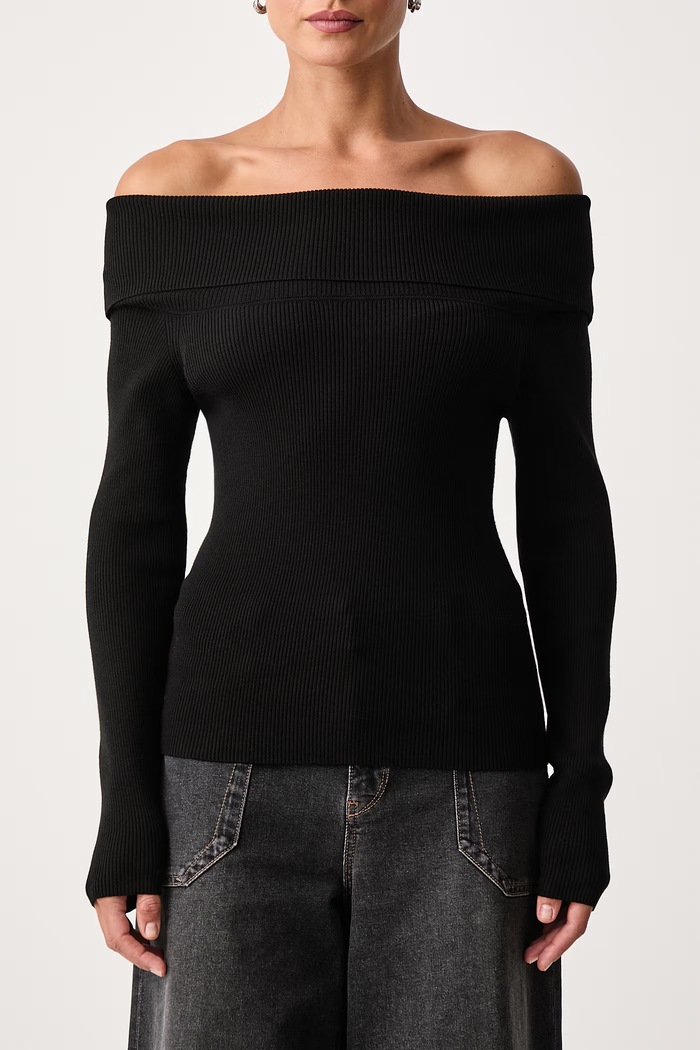 Sweter damski z dodatkiem jedwabiu Mos Mosh 181880 czarny