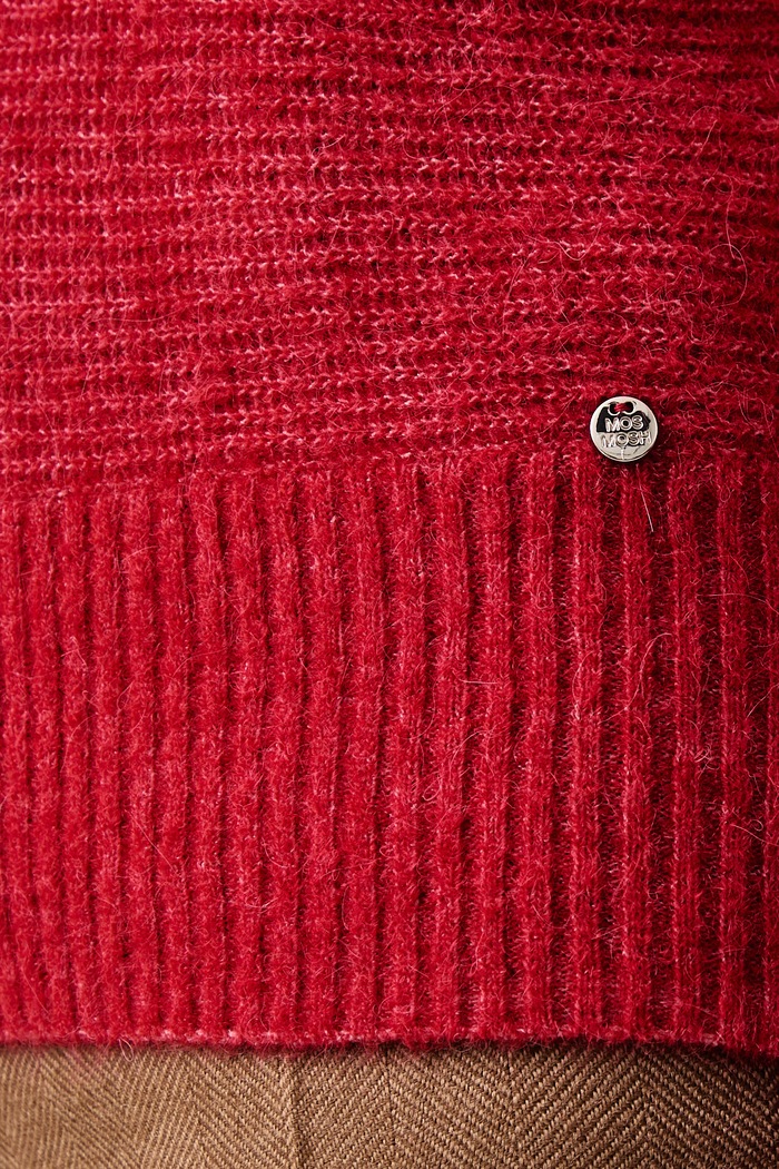 Sweter damski z wełną Mos Mosh czerwony 182750