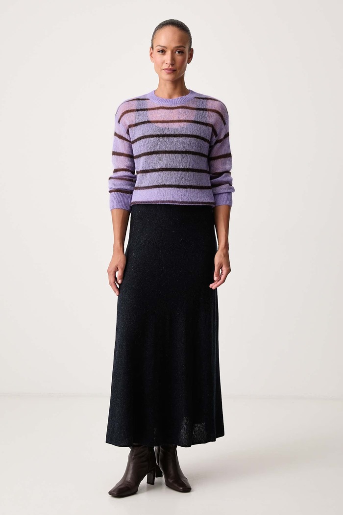 Mos Mosh Sweter damski z wełną 183010 fioletowy AW26