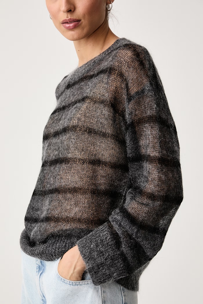Sweter damski z wełną Mos Mosh 183010 szary