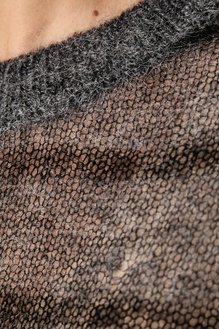 Sweter damski z wełną Mos Mosh szary 183010