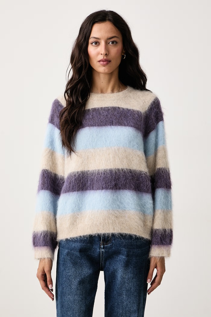 Mos Mosh Sweter damski z wełną fioletowy 182780