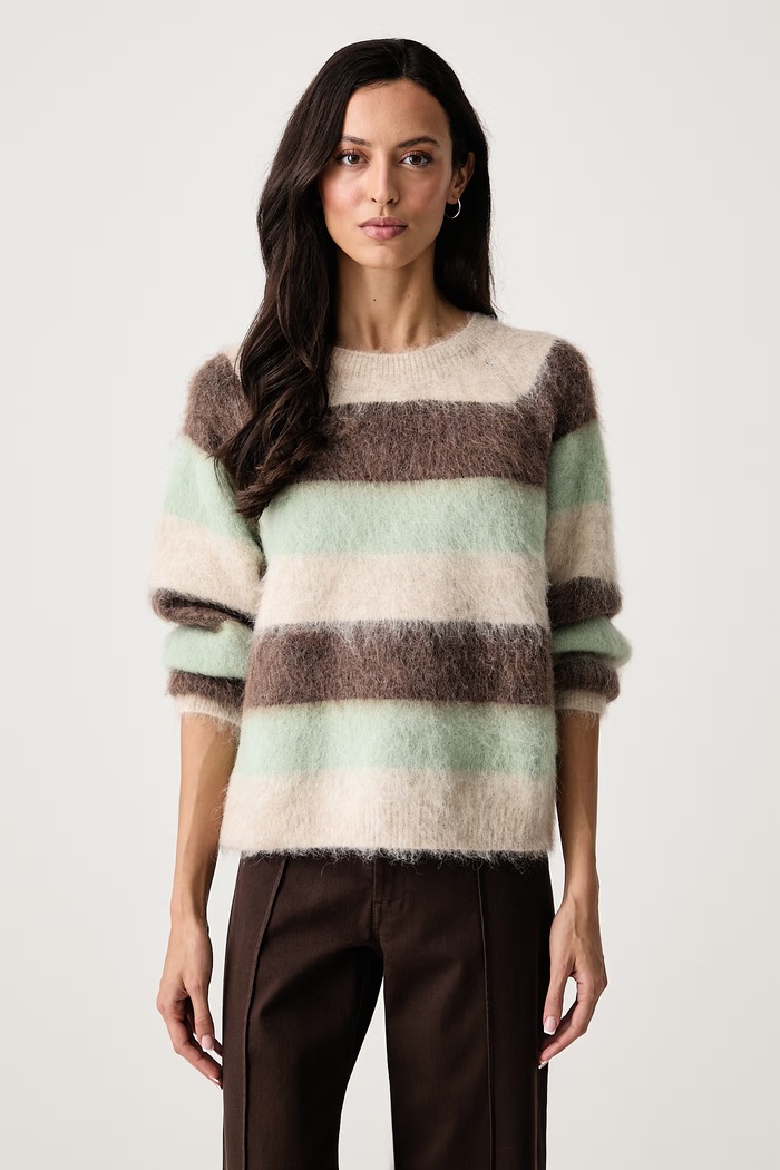 Mos Mosh Sweter damski z wełną zielony 182780