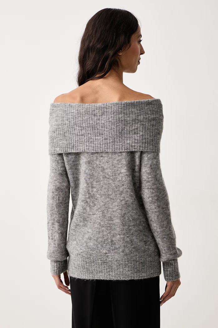 Odzież Mos Mosh Sweter damski z wełną 182180 szary