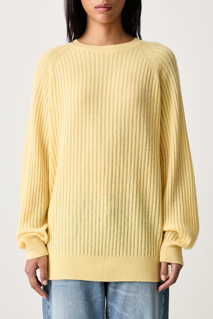 THE CASHMERE SUNBEAM SWEATER pulover din cașmir pentru femei Frame galben WE26KSW024