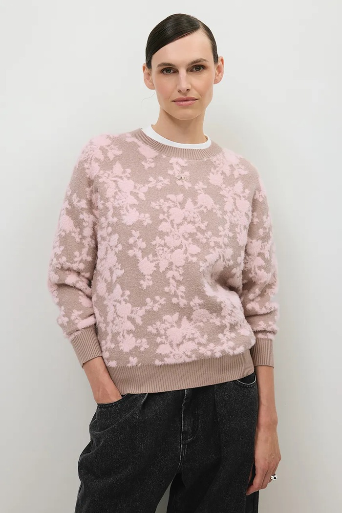 Sweter damski z wiskozą CANELA BIZUU CANELA.BEZOWY beżowy