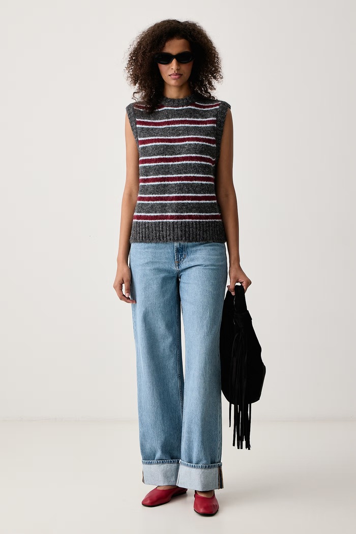 Levi's Kamizelka damska z dodatkiem wełny ALICE SWEATER 008S5 szary AW26