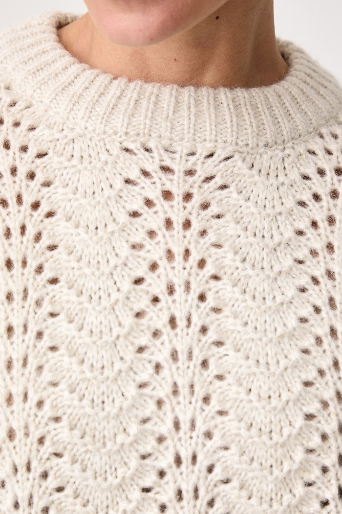 Πουλόβερ γυναικείο με πρόσμιξη μαλλιού CHARLOTTE POINTELLE CREWNECK Levi's μπεζ 007VK