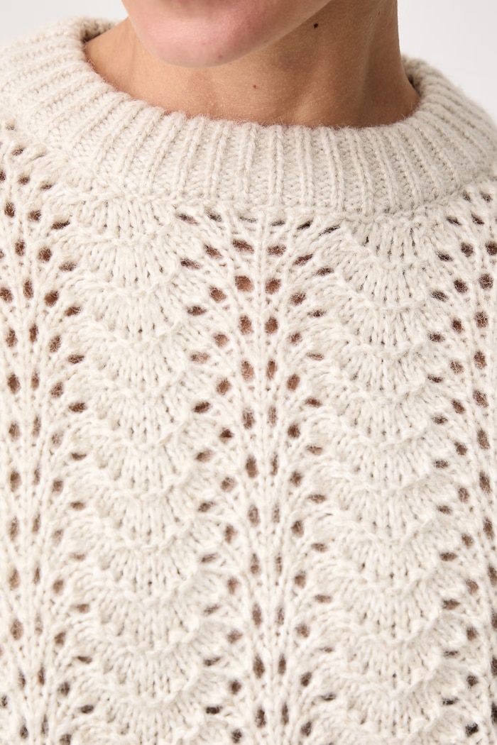 Πουλόβερ γυναικείο με πρόσμιξη μαλλιού CHARLOTTE POINTELLE CREWNECK Levi's μπεζ 007VK
